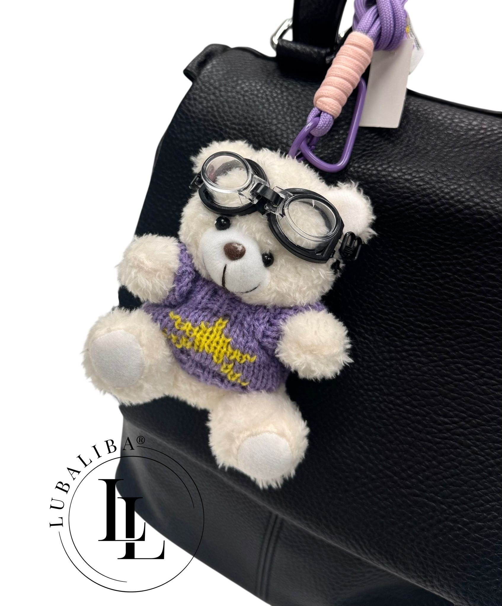 Anhänger Schlüsselanhänger " Teddybär Lila"